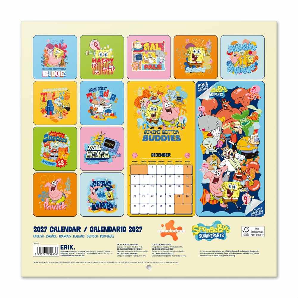 Grupo Erik Spongebob Squarepants - 2027 30X30 Kalender - Mehrfarben